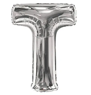 ALPHABET LETTER BALLOONS SILVER 14-INCH