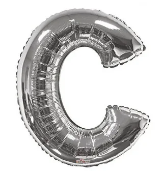 ALPHABET LETTER BALLOONS SILVER 14-INCH