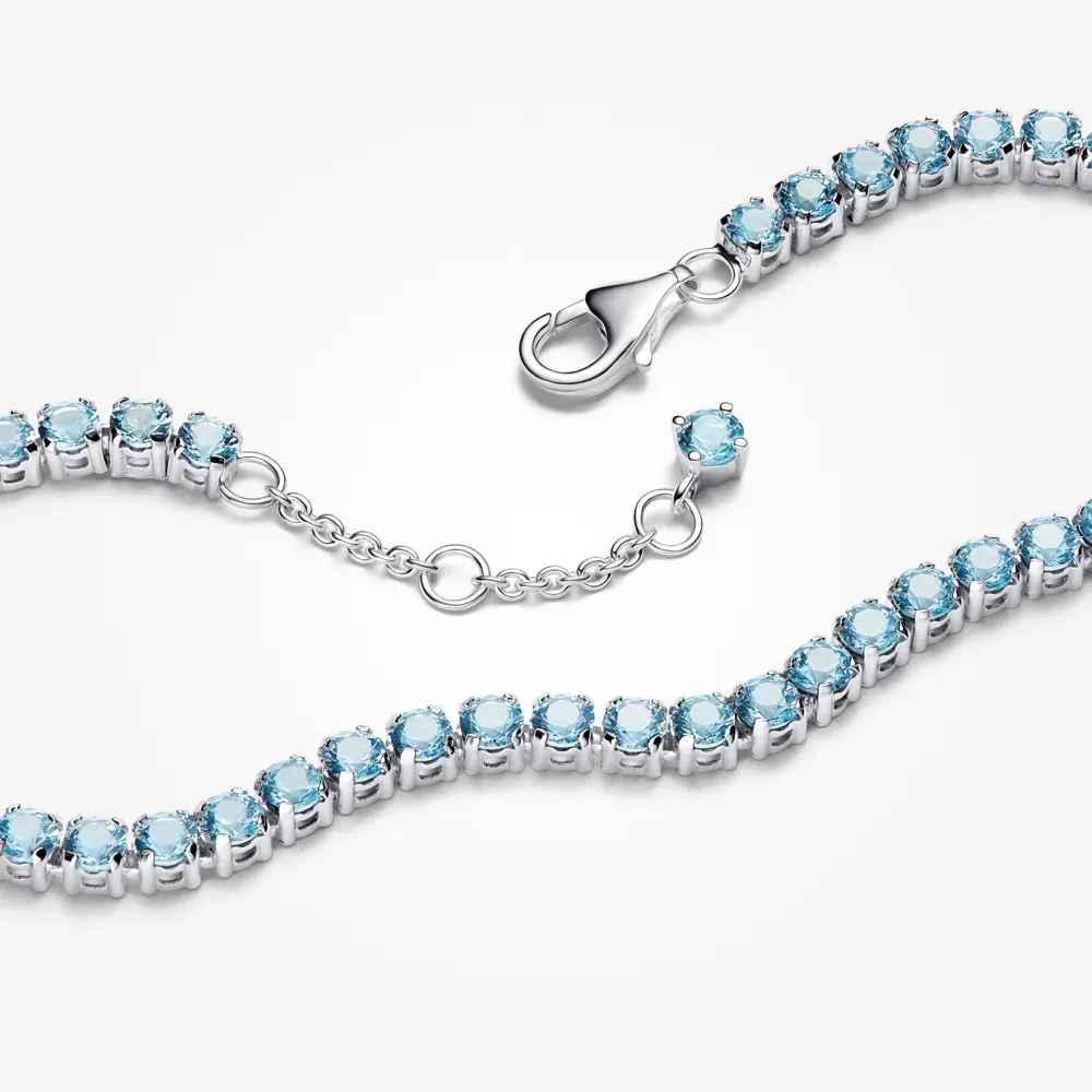 PANDORA SPARKLING LIGHT BLUE TENNIS BRACELET