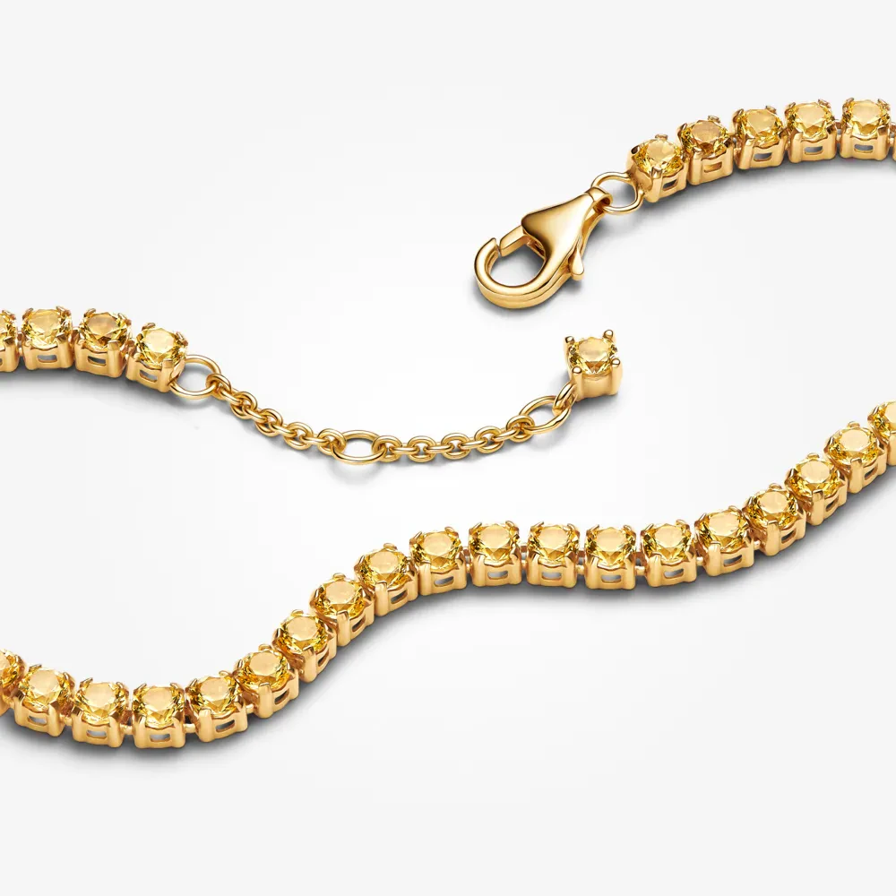 PANDORA 14K GOLD SPARKLING YELLOW TENNIS BRACELET