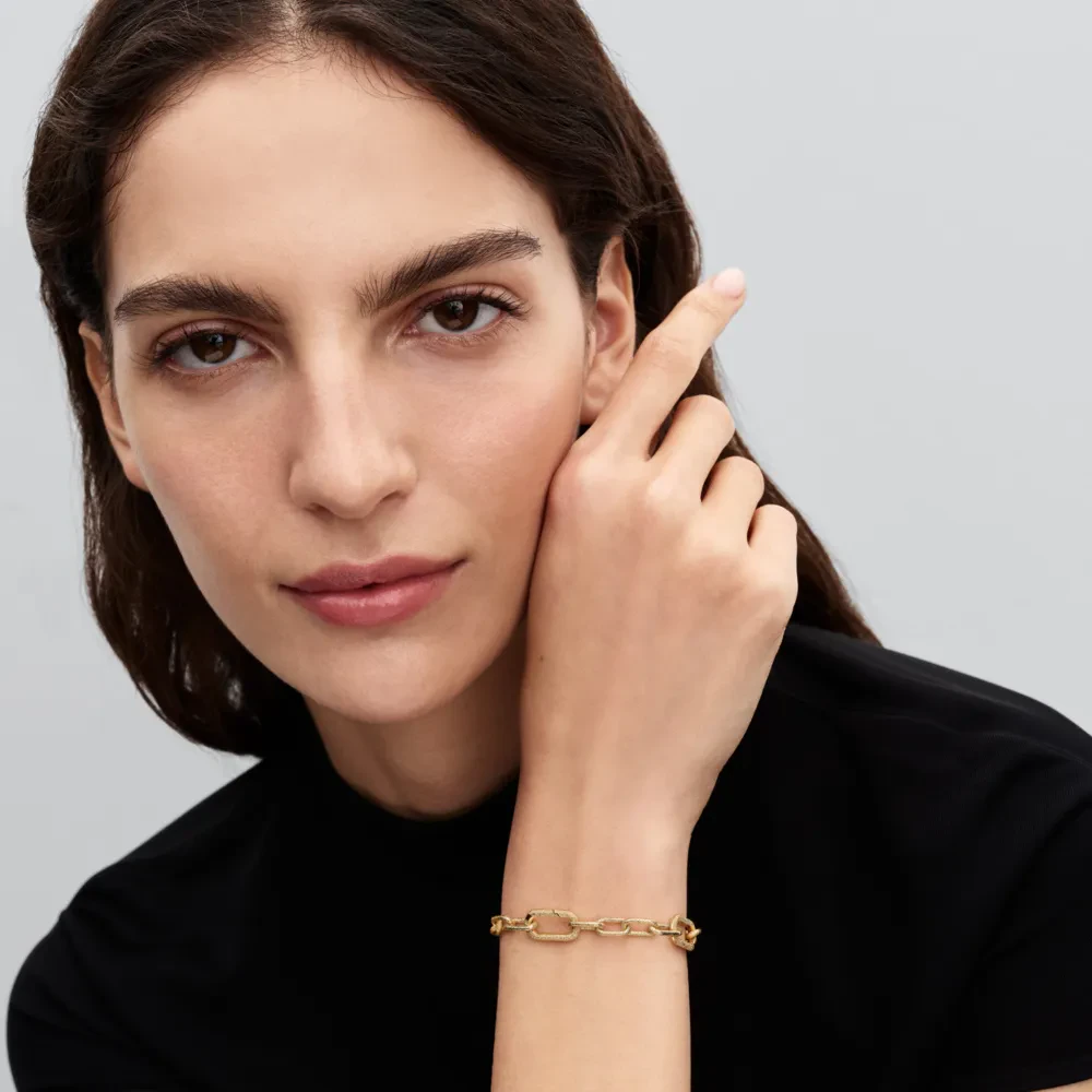 PANDORA ME 14K GOLD PLATED SMALL-LINK CHAIN BRACELET