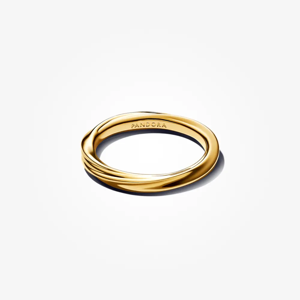 PANDORA ESSENCE 14K GOLD PLATED TWISTED RING