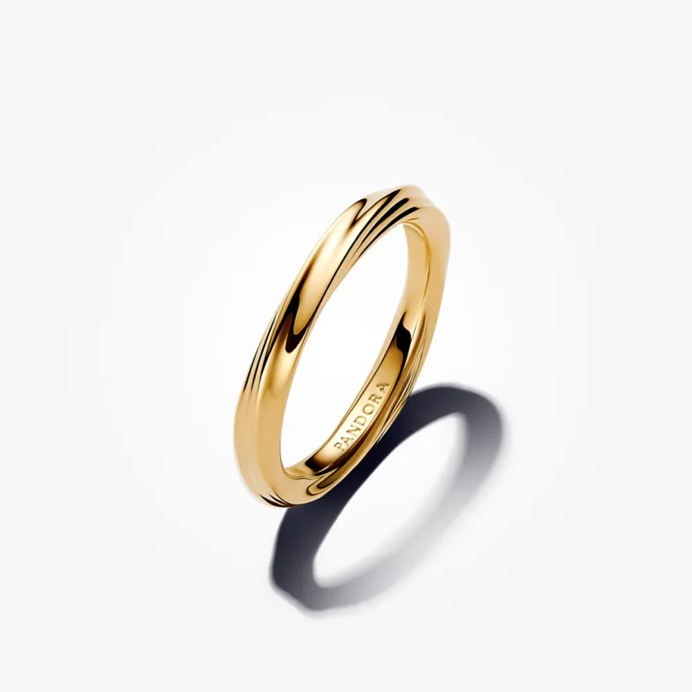 PANDORA ESSENCE 14K GOLD PLATED TWISTED RING