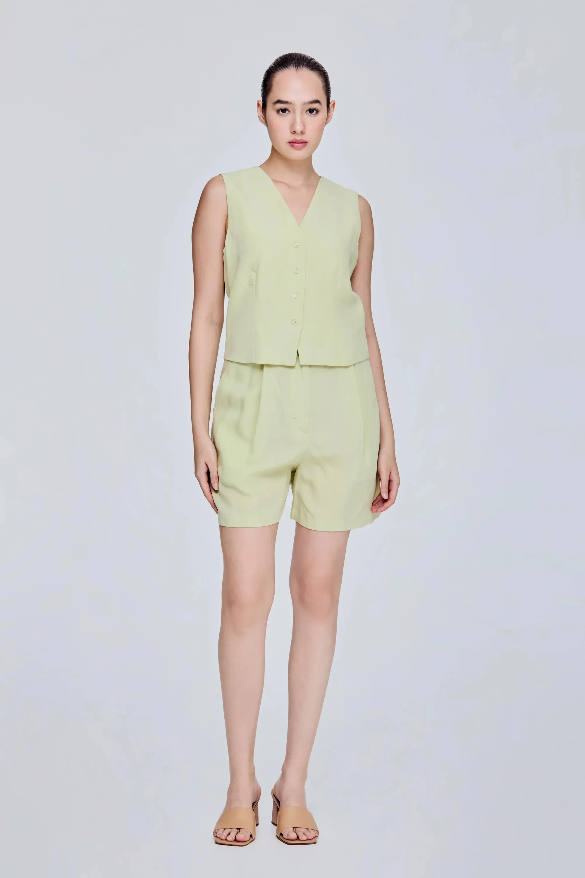 LINEN SINGLE BREASTED VEST