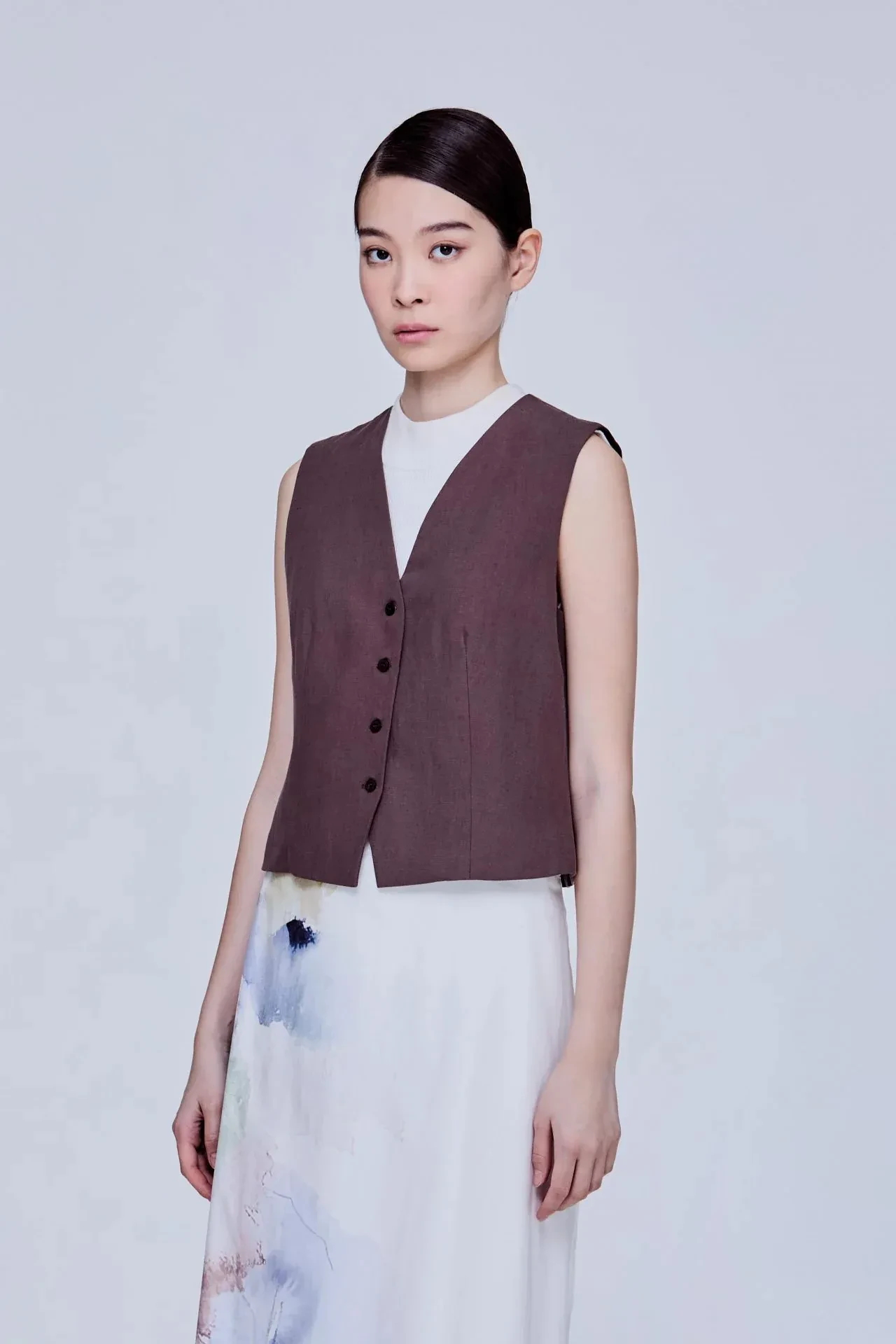 LINEN SINGLE BREASTED VEST