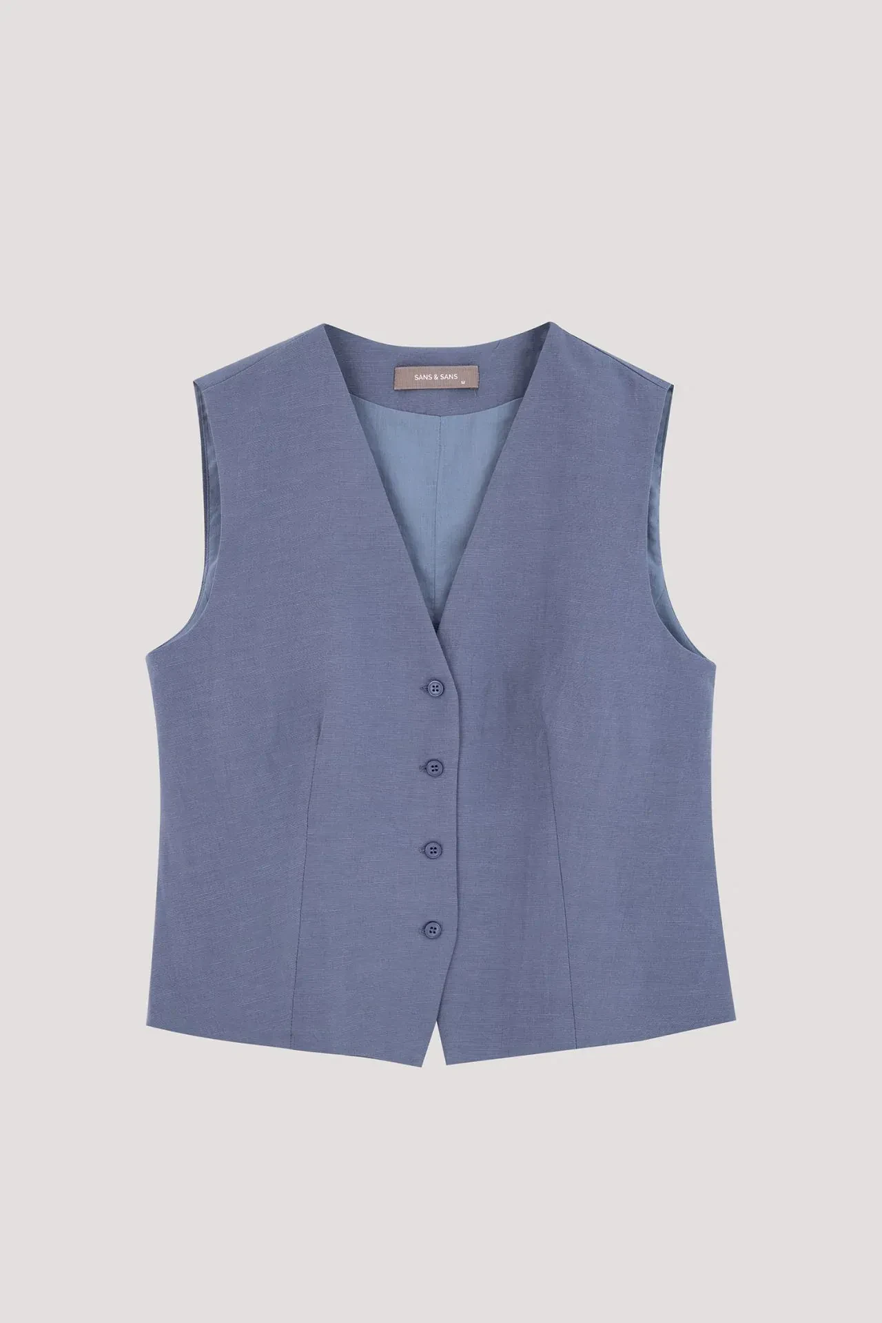 LINEN SINGLE BREASTED VEST