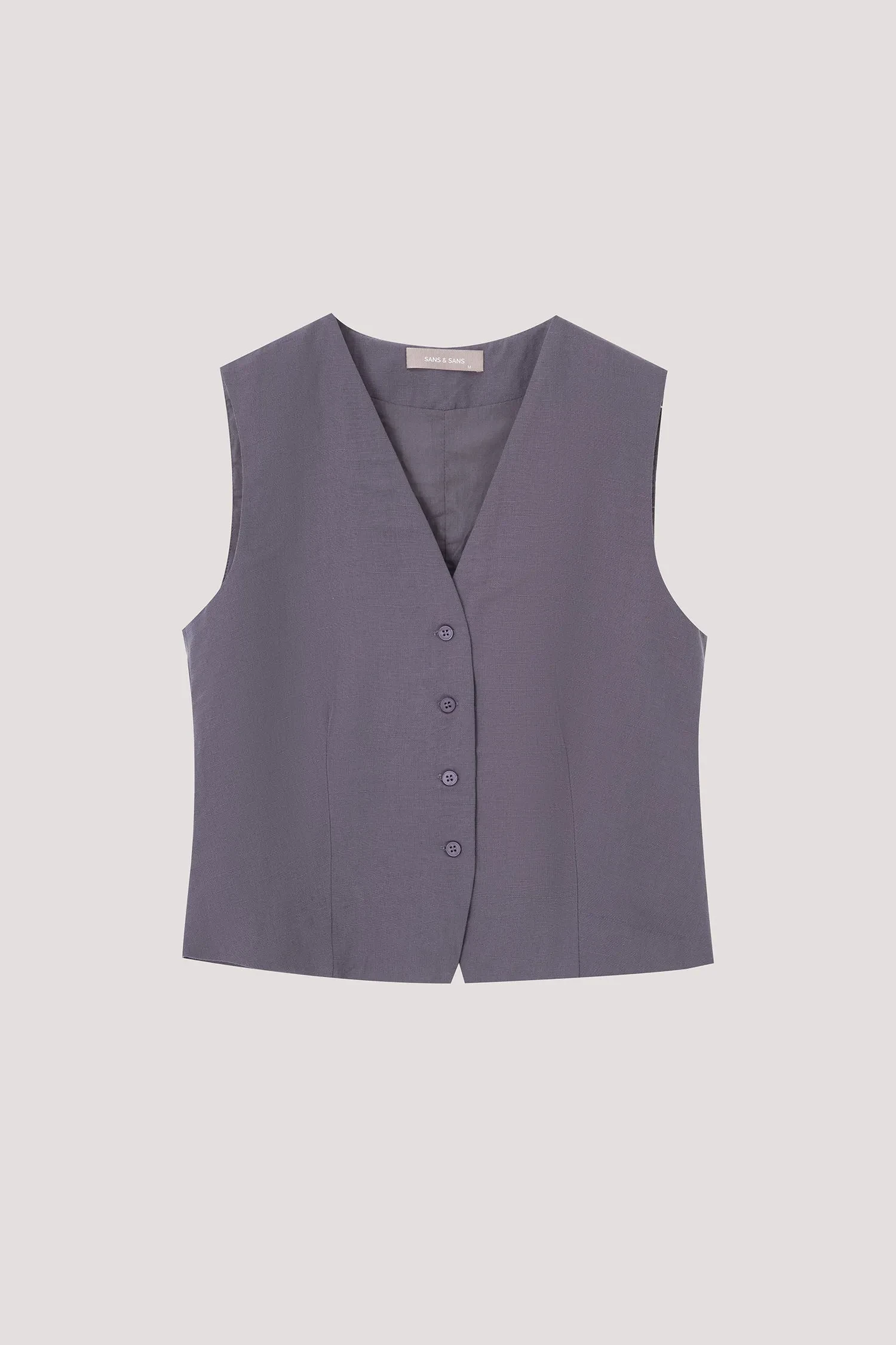 LINEN SINGLE BREASTED VEST