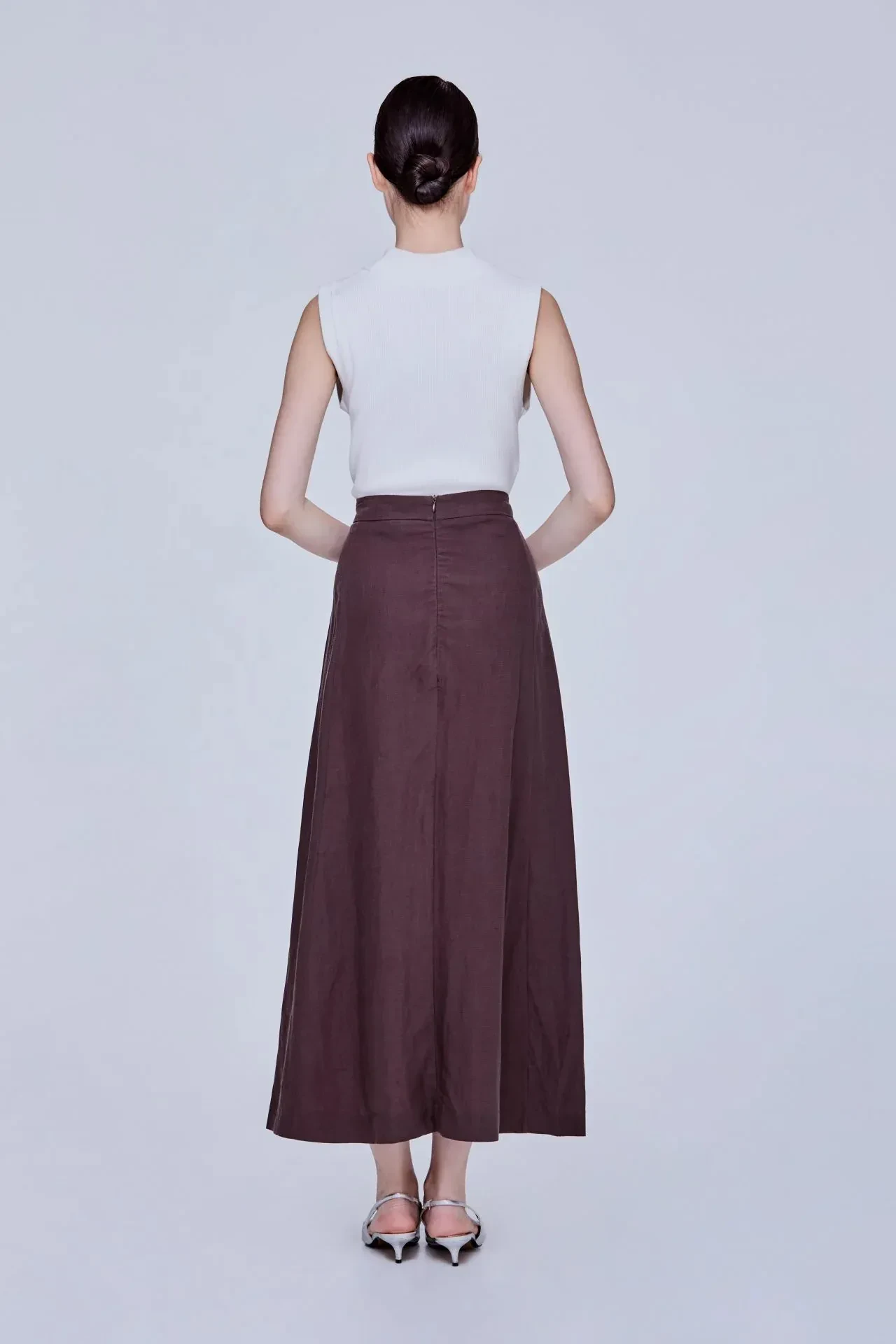 LINEN MIDI SKIRT