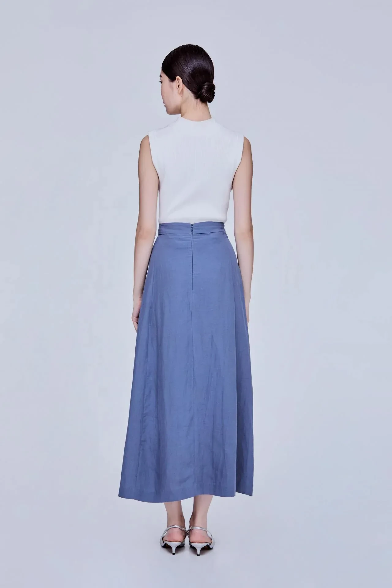 LINEN MIDI SKIRT