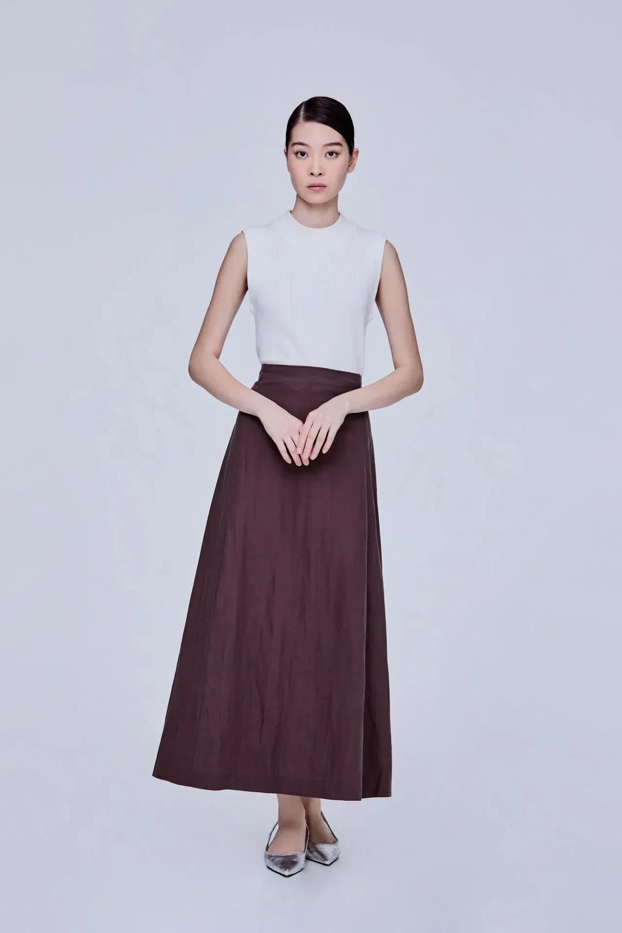 LINEN MIDI SKIRT