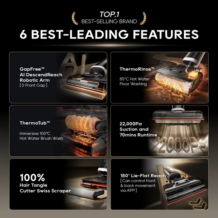  DREAME H15 PRO HEAT WET AND DRY VACUUM CLEANER - BLACK