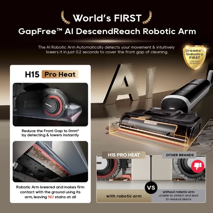  DREAME H15 PRO HEAT WET AND DRY VACUUM CLEANER - BLACK