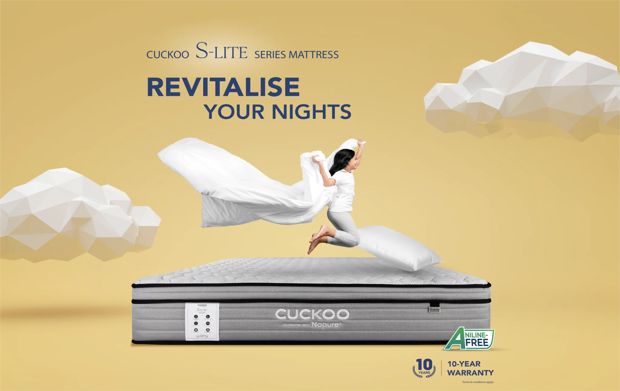 S LITE-SERIES MATTRESS - QUEEN SIZE (MATTRESS ONLY, NO BEDFRAME)