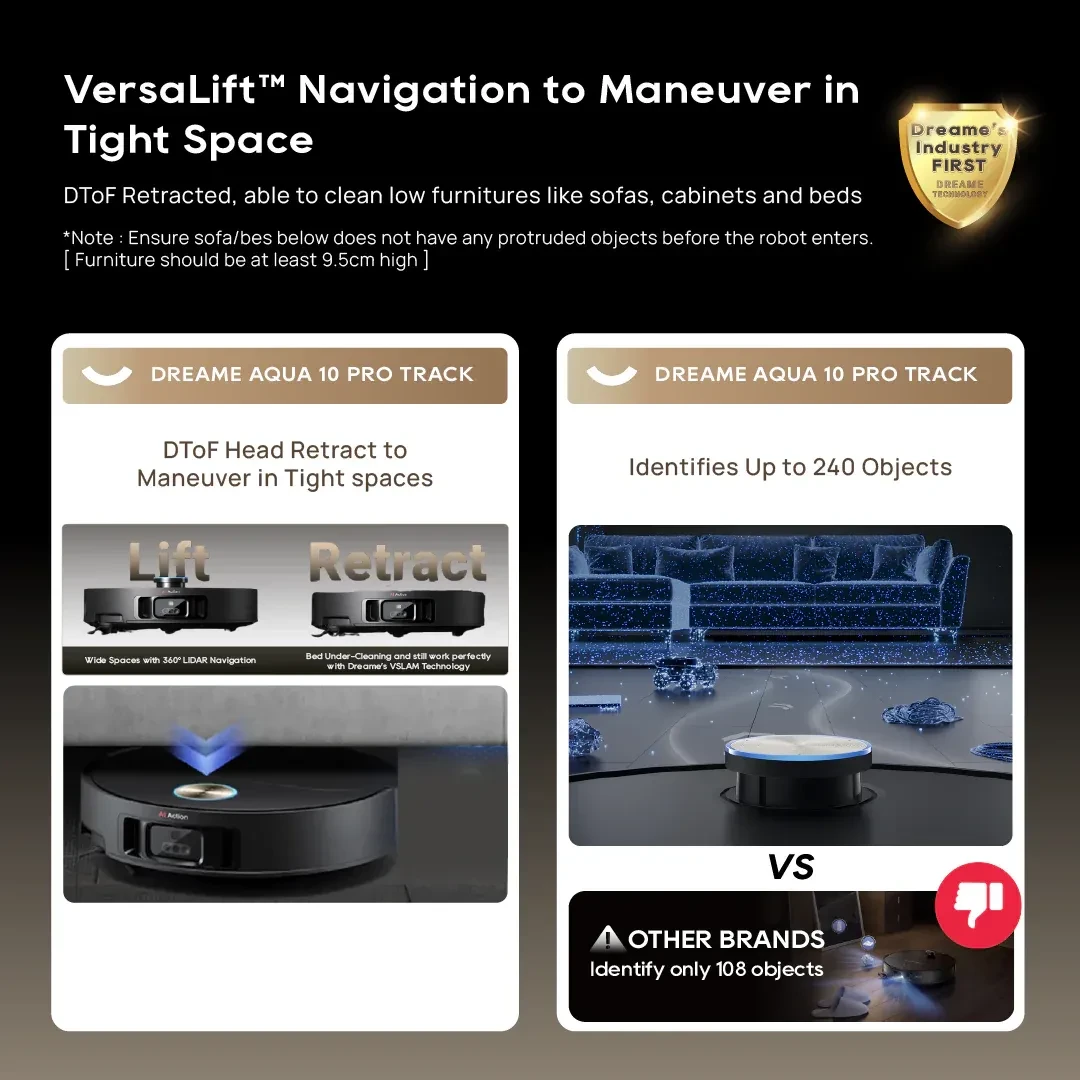 DREAME AQUA 10 PRO TRACK ROBOT VACUUM CLEANER