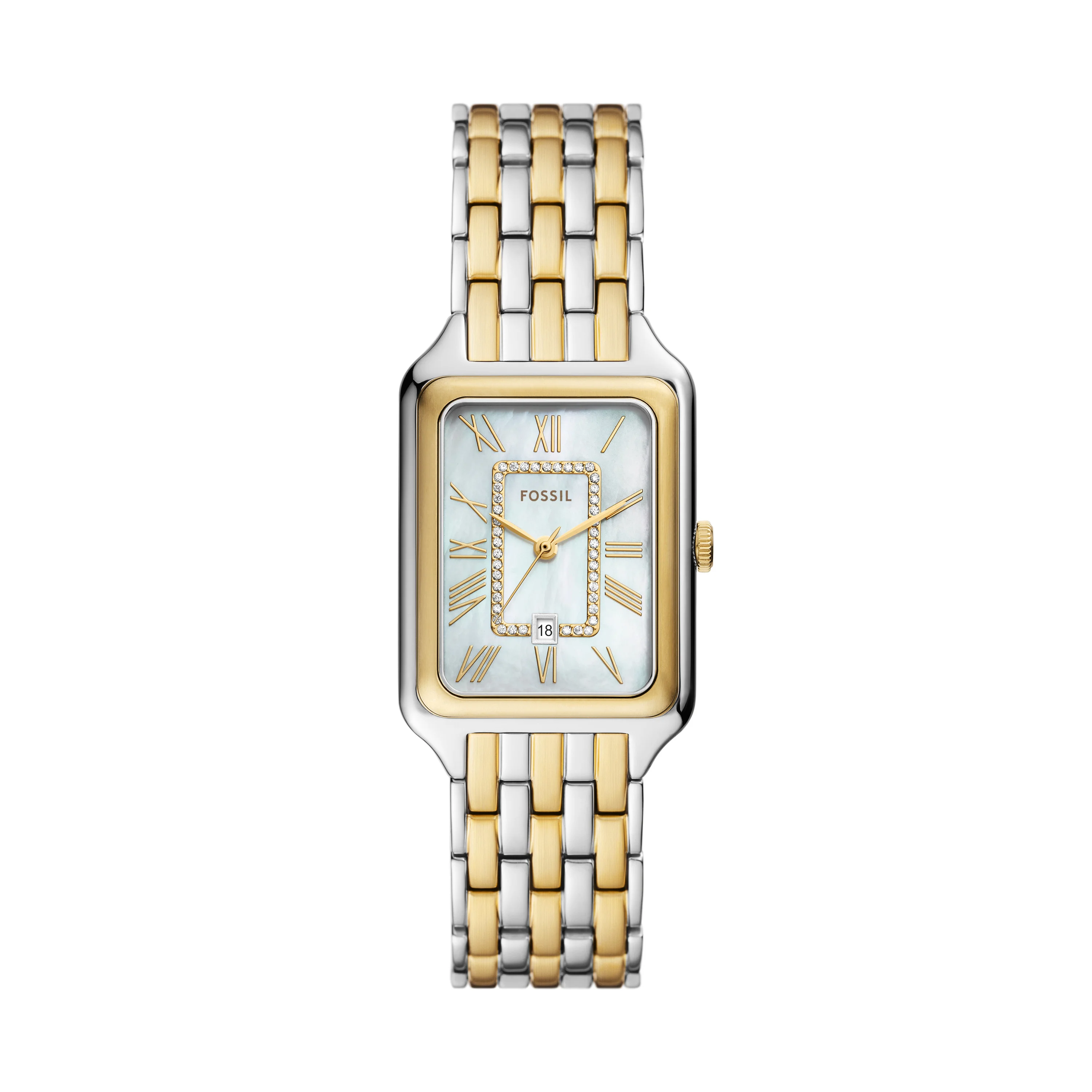 RAQUEL THREE-HAND DATE TWO-TONE STAINLESS STEEL WATCH