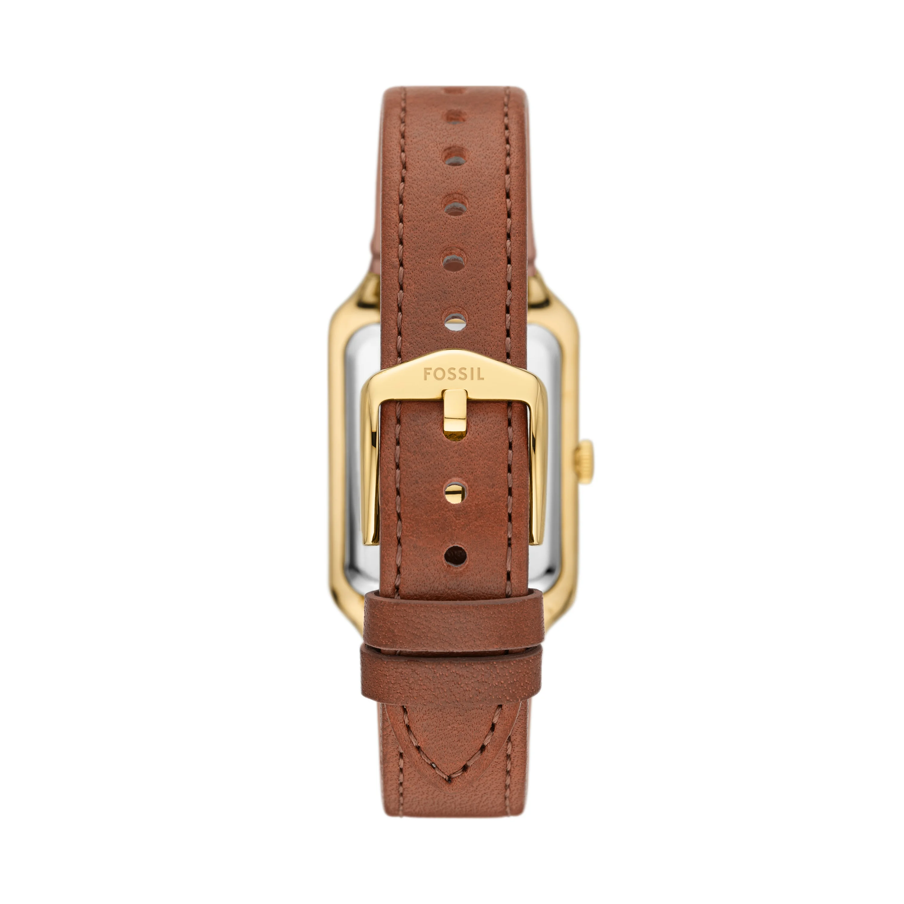 RAQUEL THREE-HAND DATE MEDIUM BROWN LITEHIDE™ LEATHER WATCH