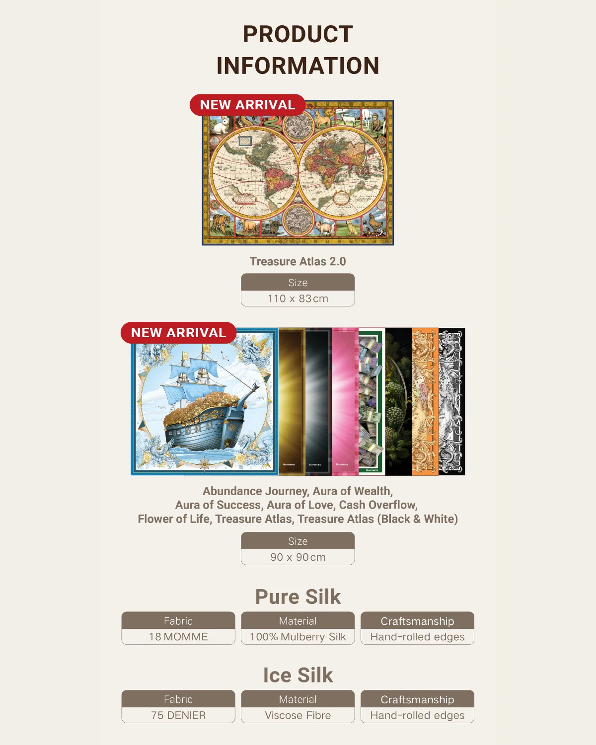 TREASURE ATLAS 2.0 NEW SCARF (SILK)