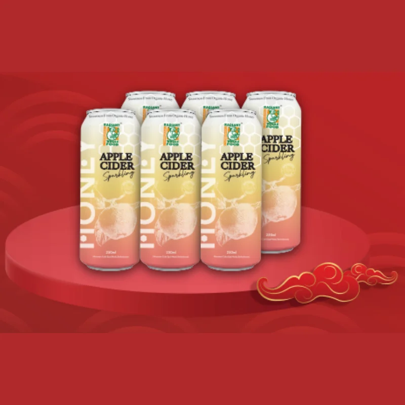 [6 CANS] HONEY APPLE CIDER SPARKLING DRINK 250ML