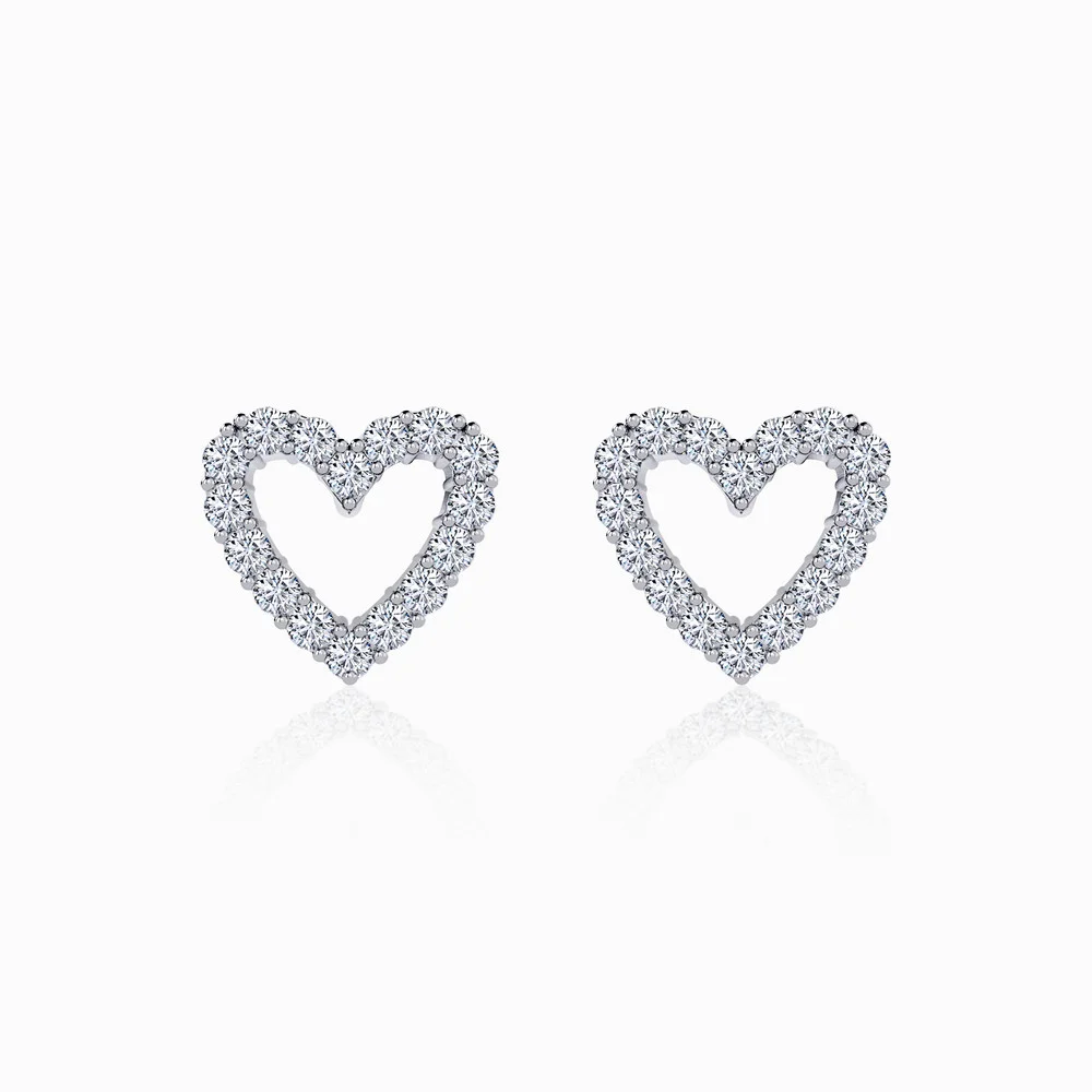 CHARMELLA SIMPLE HEART STUD EARRINGS