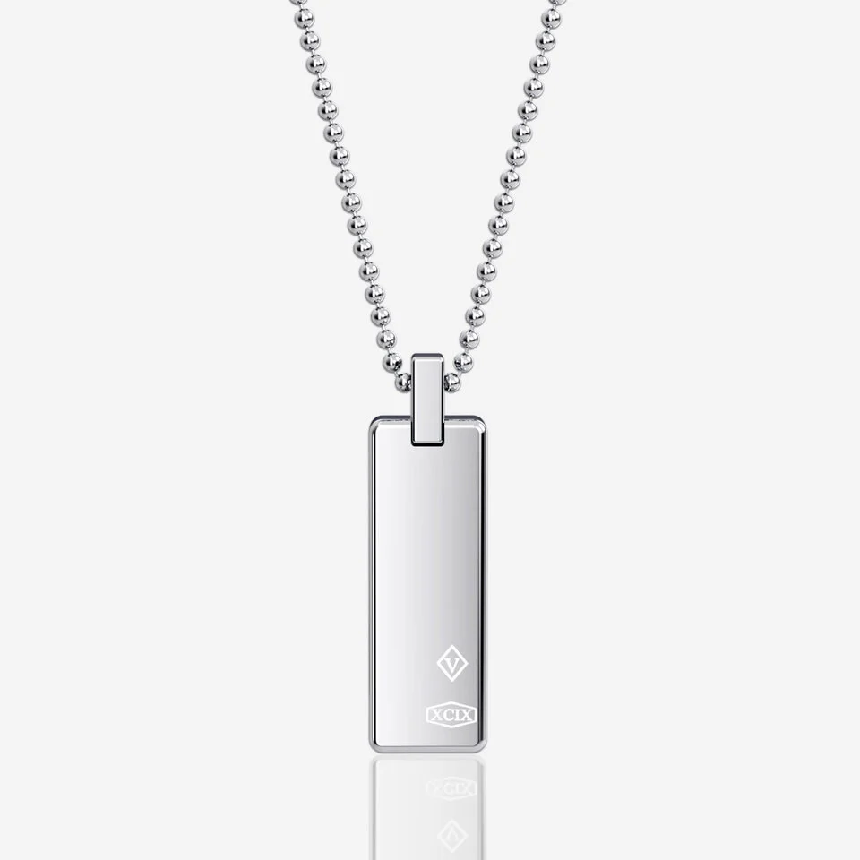 V COLLECTION – V VERTICAL BAR PENDANT (CHECKED)